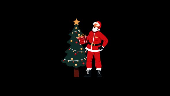 Santa and Christmas tree 4K