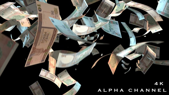 Falling Cuba money banknotes alt