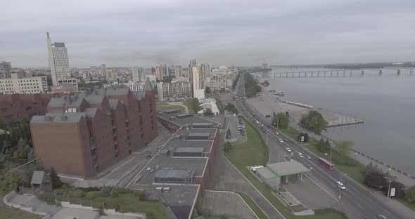 Aerial View of the City and River Day Light alt