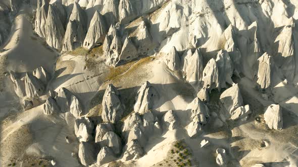 Selime Cathedral From Turkey View From Air During Sunset