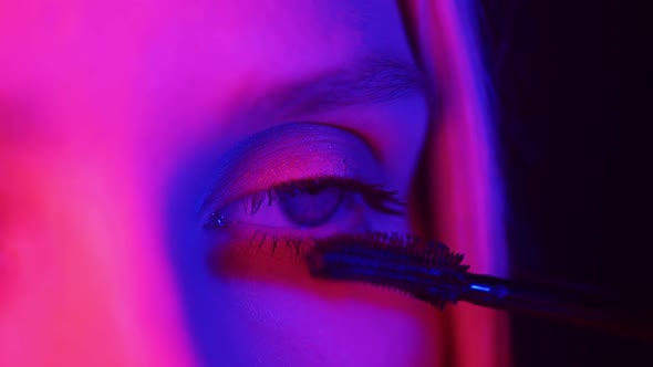 Eye Makeup in Neon Light