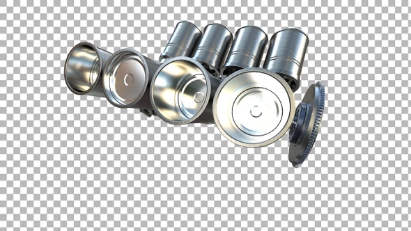 Engine Pistons V8 animation