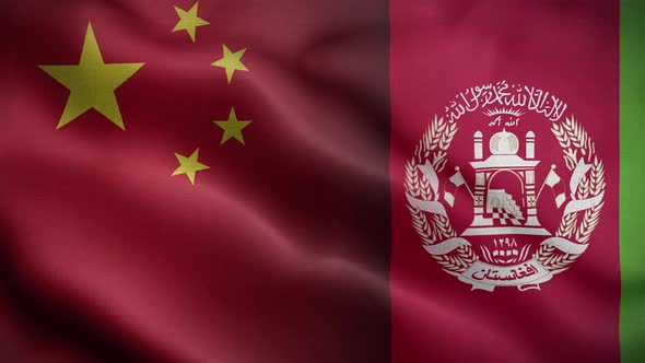China Afghanistan Flag Loop Background 4K