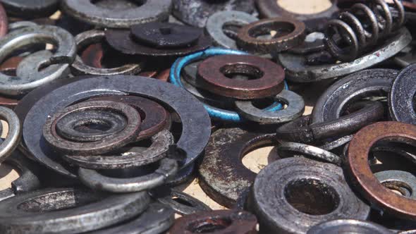 Lots Of Used Old Metal Washers alt
