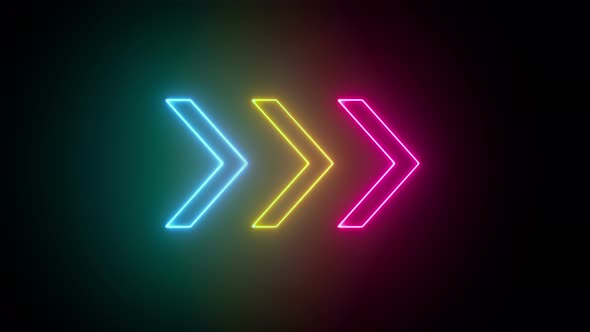Glowing Neon Arrows on a Black Background by Orbita9 | VideoHive