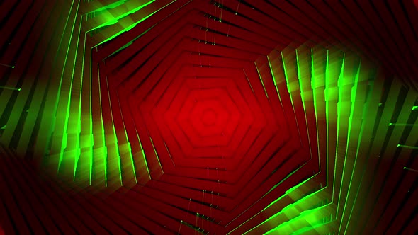 Abstract rotating motion of hexagons creating an endless corridor alt