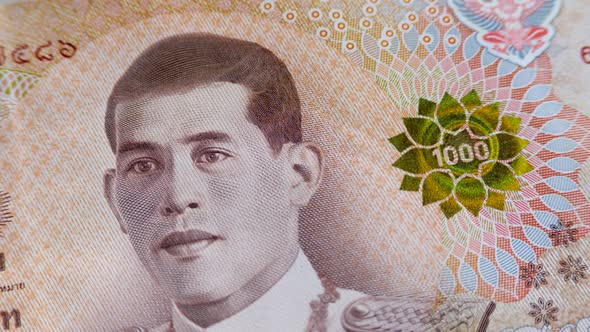 1000 Baht Banknote with Face King of Thailand Maha Vajiralongkorn