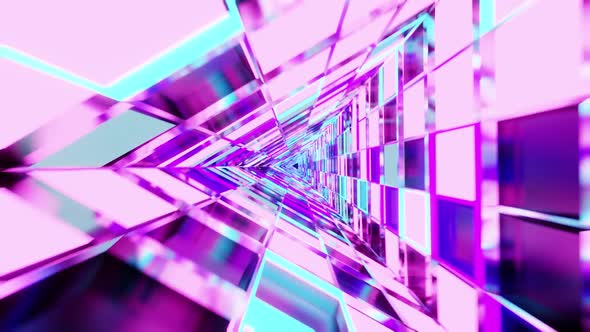 Futuristic Sci Fi Triangle Rotated Purple And Pink Vj Loop Tunnel HD alt