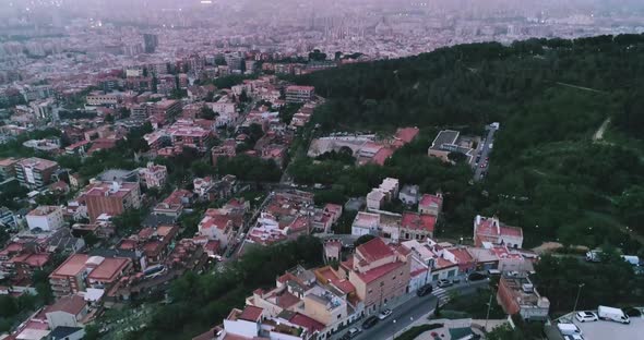 Beautiful Aerial View of Barcelona City
