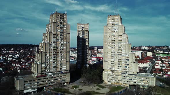 Belgrade Aerial Brutalist Architecture, Stock Footage | VideoHive