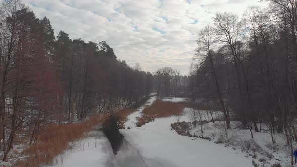 Winter River In Forest alt