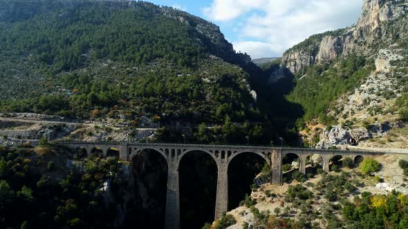 Historic Railway Stone Arch Bridge, Stock Footage | VideoHive