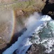 Rainbow at Gullfoss waterfall in Golden Circle, Iceland (aerial view) - VideoHive Item for Sale