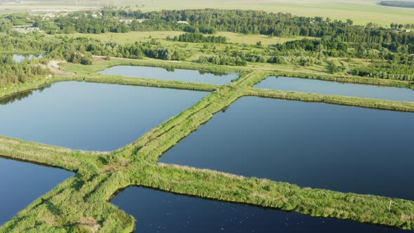 Aerial View Retention Basins, Wet Pond, Wet Detention Basin Or Stormwater Management Pond, Is An alt