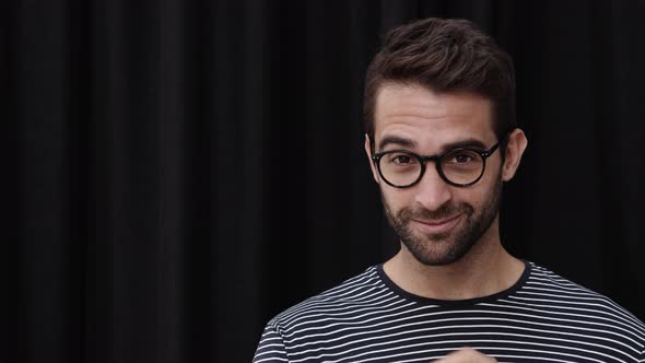 Winking Man In Glasses alt