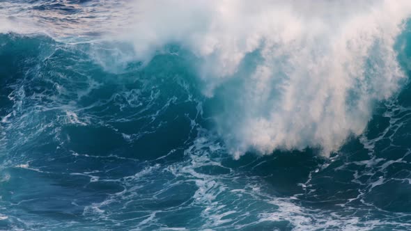 Slow Motion Shot of Powerful Wave Crashing alt