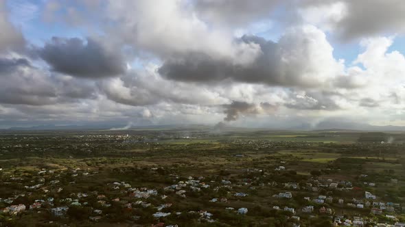 Island of Mauritius View From the Drone Magnificent Clouds and the City