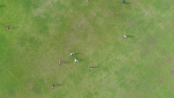 Aerial View Of Football Training