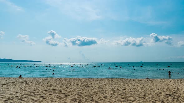 time lapse of Sai Kaew Beach at Rayong, Thailand