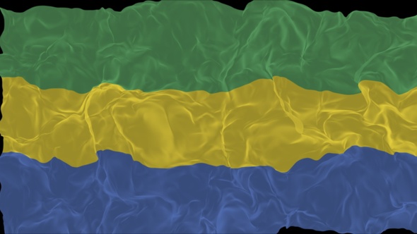 flag Gabon turns into smoke. State weakening concept, alpha channel. alt