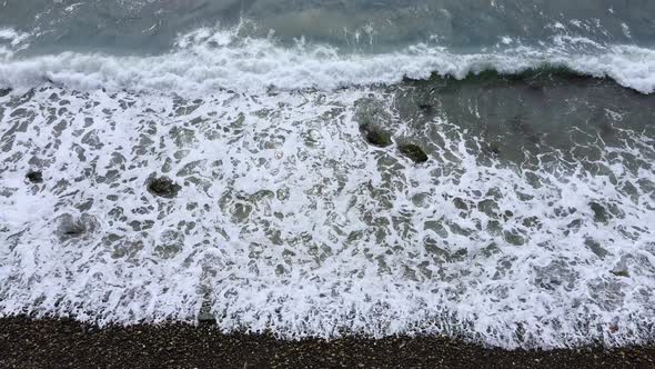Foamy sea waves