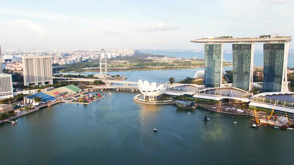 Central Area of Singapore Majestic Skyscrapers By the River Timelapse alt