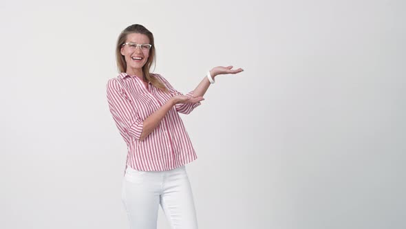 Woman Laughing and Gesturing
