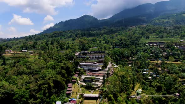 Umbul Sidomukti village popular travel destination with natural swimming pool, Java, Indonesia, aeri alt