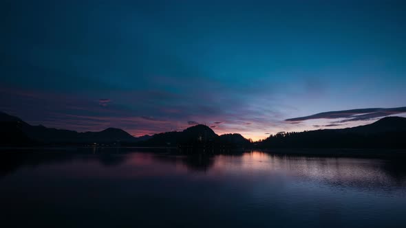 Timelapse of a lake at dawn