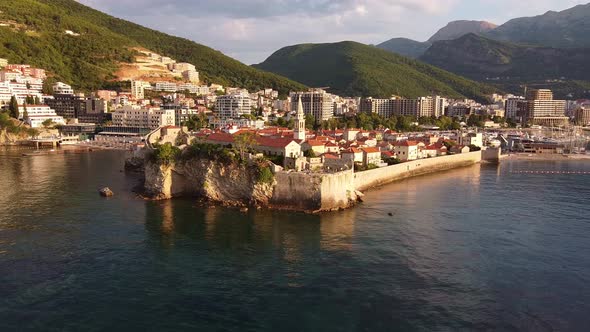Historical Part of the City Washed By Th Sea From Drone
