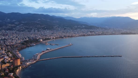 Alanya, Turkey - a Resort Town on the Seashore. Aerial View alt