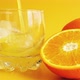 Orange Juice Is Poured Into A Glass With Ice. Slow Motion - VideoHive Item for Sale
