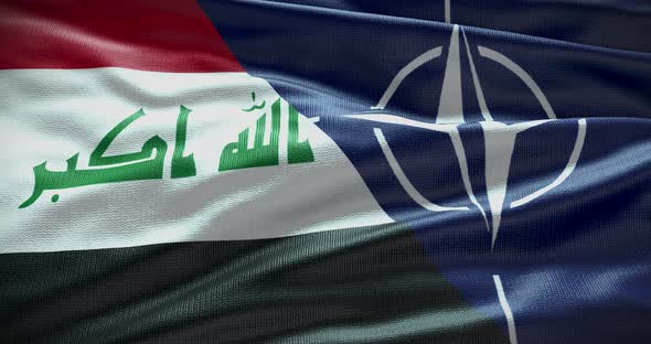 Iraq and NATO flag waving loop alt