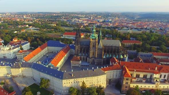 Flight Over Prague Castle, President Residence, the City View From Above alt