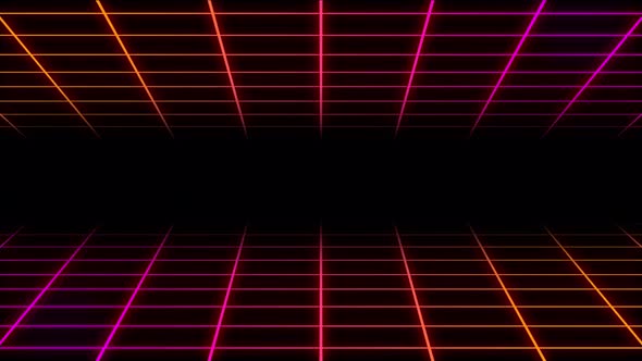 Retro Futuristic grid background., Motion Graphics | VideoHive