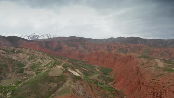 Amazing Breathtaking View of Mountain Valley in Tajikistan