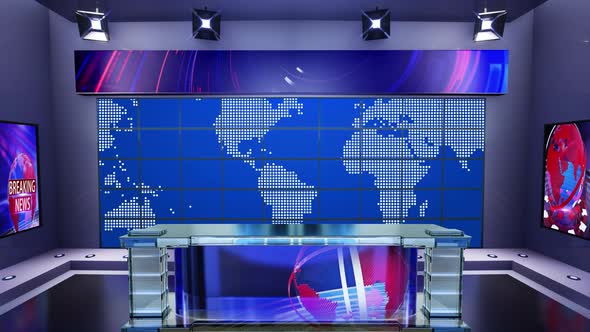 3d Virtual News Studio Broadcaster Table With News Background 2 By Mus Graphic