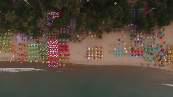 Aerial Footage of praia de Iracema in Ceara, Brazil alt