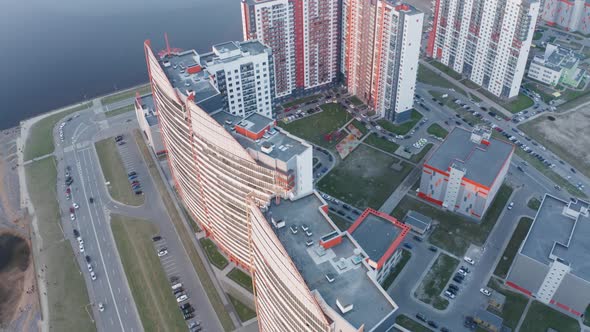 Aerial View Of New Apartment Buildings 