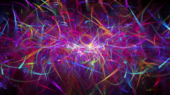 Colorful Dynamic String Particles Background
