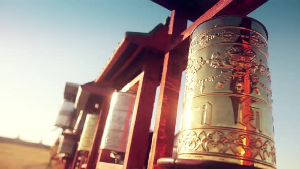 Buddhist prayer drums