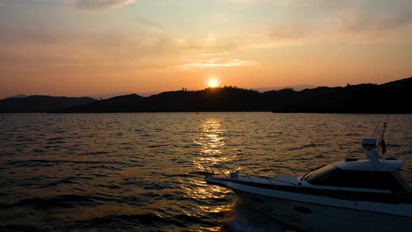 Boat at Sunset Lake Baikal 01 4k