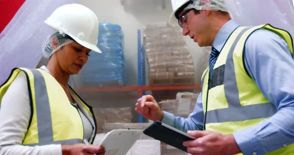 Inspection officer inspecting meat alt