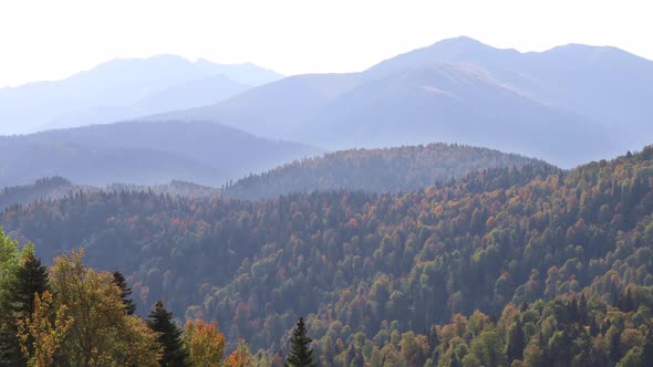 Mountain Tops in Great Smoky Mountains in Adygea, Russia