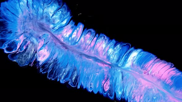 Acrylic Deep Blue and Pink Color Fluid Art alt