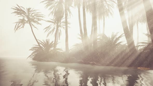 Coconut Palms in Deep Morning Fog alt