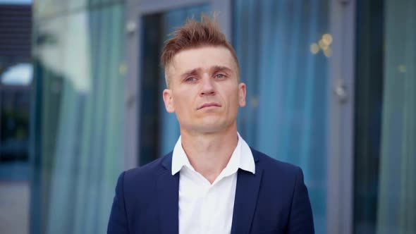 Business Frustration Tension Stress Gesture By Businessman with Headache alt