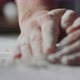 Hands of Male Chef Piling Flour on Table - VideoHive Item for Sale