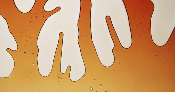 Macro loop able shot of a dark amber liquid forming veins and a transparent surface. Static macro sh alt