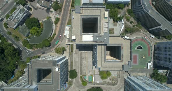 Drone Rise Above Residential Buildings Condominium or Apartment Rooftop alt